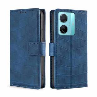 For vivo S15e 5G/T1 Snapdragon 778G Skin Feel Crocodile Magnetic Clasp Leather Phone Case(Blue)