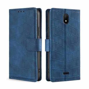 For Nokia C100 Skin Feel Crocodile Magnetic Clasp Leather Phone Case(Blue)