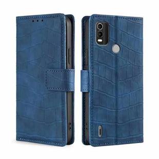 For Nokia C21 Plus Skin Feel Crocodile Magnetic Clasp Leather Phone Case(Blue)