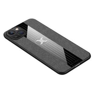 For iPhone 14 XINLI Stitching Cloth Textue TPU Phone Case (Grey)