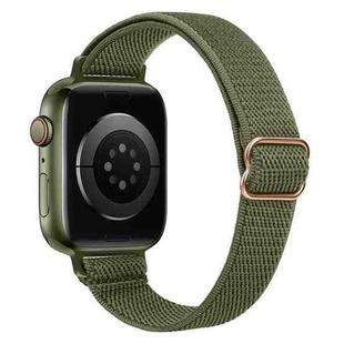 Small Waist Nylon Watch Band For Apple Watch Ultra 49mm / Series 8&7 45mm / SE 2&6&SE&5&4 44mm / 3&2&1 42mm(Dark Olive Green)