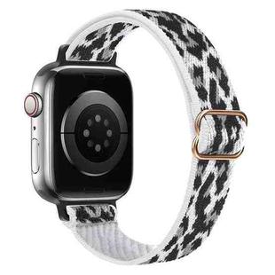 Small Waist Nylon Watch Band For Apple Watch Ultra 49mm / Series 8&7 45mm / SE 2&6&SE&5&4 44mm / 3&2&1 42mm(White Leopard)