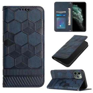 For iPhone 11 Pro Football Texture Magnetic Leather Flip Phone Case (Dark Blue)
