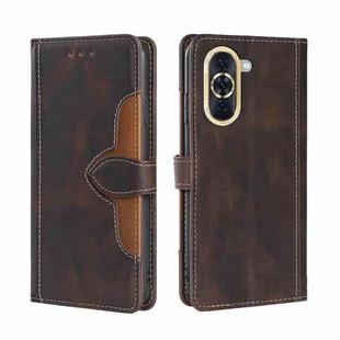 For Huawei nova 10 Skin Feel Magnetic Buckle Leather Phone Case(Brown)