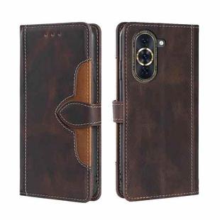 For Huawei nova 10 Pro Skin Feel Magnetic Buckle Leather Phone Case(Brown)