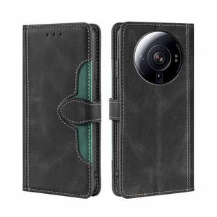 For Xiaomi 12S Ultra Skin Feel Magnetic Buckle Leather Phone Case(Black)