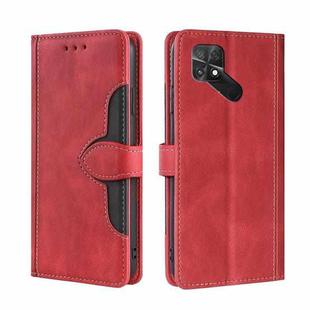 For Xiaomi Poco C40 Skin Feel Magnetic Buckle Leather Phone Case(Red)