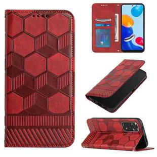 For Xiaomi Redmi Note 11 Global 2022 / Note 11S 4G Football Texture Magnetic Leather Flip Phone Case(Red)