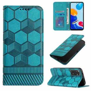 For Xiaomi Redmi Note 11 Global 2022 / Note 11S 4G Football Texture Magnetic Leather Flip Phone Case(Light Blue)