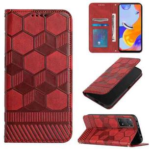 For Xiaomi Redmi Note 11 Pro 5G / 4G Global 2022 / Note 11 Pro+ India Football Texture Magnetic Leather Flip Phone Case(Red)