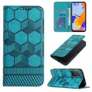 For Xiaomi Redmi Note 11 Pro 5G / 4G Global 2022 / Note 11 Pro+ India Football Texture Magnetic Leather Flip Phone Case(Light Blue)