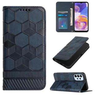 For Samsung Galaxy A23 5G Football Texture Magnetic Leather Flip Phone Case(Dark Blue)