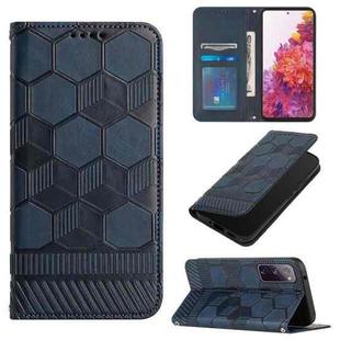 For Samsung Galaxy S20 FE 2022 / S20 FE 5G&4G / S20 Lite / S20 Fan Edition Football Texture Magnetic Leather Flip Phone Case(Dark Blue)