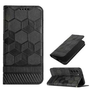 For Samsung Galaxy S22+ 5G Football Texture Magnetic Leather Flip Phone Case(Black)