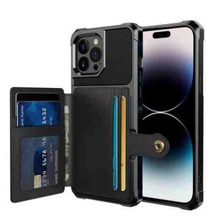 For iPhone 14 Pro Magnetic Wallet Card Bag Leather Phone Case(Black)