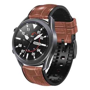 For Huawei Watch GT3 Pro 46mm Bamboo Joint Texture Silicone Leather Watch Band(Brown)