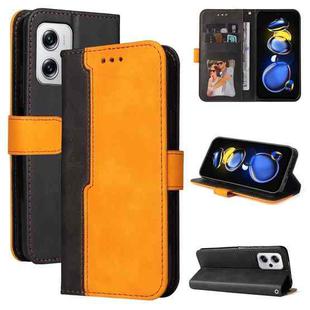For Xiaomi Redmi Note 11T Pro/Poco X4 GT Stitching-color Leather Phone Case(Orange)