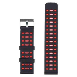 22mm Silicone Watch Band(Black Red)