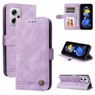 For Xiaomi Redmi Note 11T Pro/Poco X4 GT Skin Feel Life Tree Metal Button Leather Case(Purple)