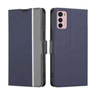 For Motorola Moto G42 Twill Texture Side Button Leather Phone Case(Blue)
