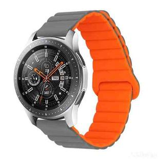 For Xiaomi Haylou Smart Watch 2 LS02 / RS4 / RS4 Plus Reverse Buckle Magnetic Silicone Watch Band(Grey Orange)