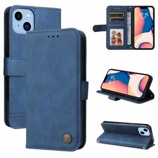 For iPhone 14 Plus Skin Feel Life Tree Leather Case (Blue)