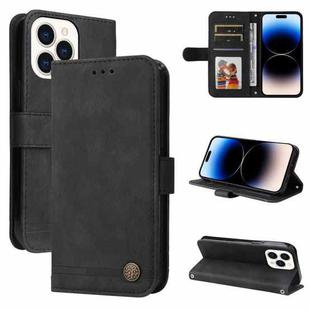 For iPhone 14 Pro Skin Feel Life Tree Leather Case(Black)