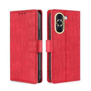 For Huawei nova 10 Skin Feel Crocodile Magnetic Clasp Leather Phone Case(Red)