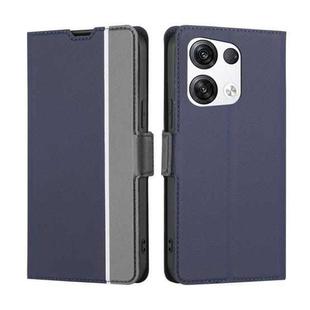 For OPPO Reno 8 Pro+ 5G Twill Texture Side Button Leather Phone Case(Blue)