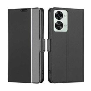 For OnePlus Nord 2T Twill Texture Side Button Leather Phone Case(Black)