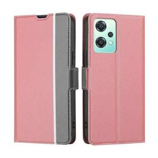 For OnePlus Nord CE 2 Lite 5G Twill Texture Side Button Leather Phone Case(Pink)