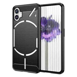 For Nothing Phone 1 Brushed Texture Carbon Fiber TPU Phone Case(Black)