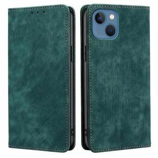 For iPhone 12 RFID Anti-theft Brush Magnetic Leather Phone Case(Green)