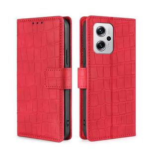 For Xiaomi Redmi Note 11T Pro 5G/Note 11T Pro+ 5G Skin Feel Crocodile Magnetic Clasp Leather Phone Case(Red)