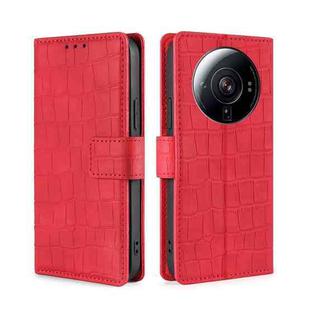 For Xiaomi 12S Ultra Skin Feel Crocodile Magnetic Clasp Leather Phone Case(Red)