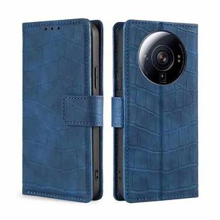 For Xiaomi 12S Ultra Skin Feel Crocodile Magnetic Clasp Leather Phone Case(Blue)