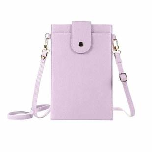 Litchi Texture Card Holder Mobile Phone Bag with Long Strap(Light Pink)