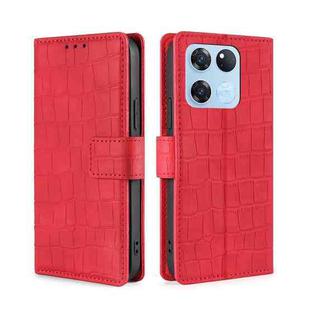 For OnePlus Ace Racing Skin Feel Crocodile Magnetic Clasp Leather Phone Case(Red)