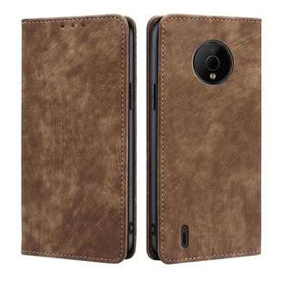 For Nokia C200 Anti-theft Brush Magnetic Leather Phone Case(Brown)