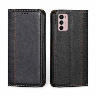 For Motorola Moto G42 4G Grid Texture Magnetic Flip Leather Phone Case(Black)