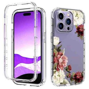 For iPhone 14 Pro Transparent Painted Phone Case(Rose)