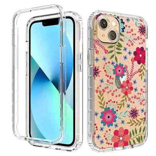 For iPhone 14 Transparent Painted Phone Case (Small Floral)