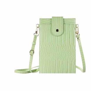 Stone Texture Card Holder Mobile Phone Bag with Long Strap(Green)