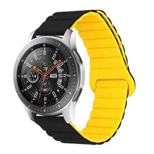 For Xiaomi Haylou RT / RT2 / GST / GS / RS3 Universal Reverse Buckle Magnetic Silicone Watch Band(Black Yellow)