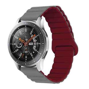 For Xiaomi Haylou RT / RT2 / GST / GS / RS3 Universal Reverse Buckle Magnetic Silicone Watch Band(Grey Wine Red)