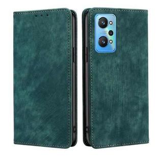 For Realme GT Neo2 5G RFID Anti-theft Brush Magnetic Leather Phone Case(Green)