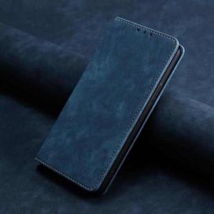 For vivo X60 Pro+ RFID Anti-theft Brush Magnetic Leather Phone Case(Blue)