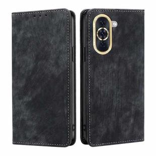 For Huawei Nova 10 RFID Anti-theft Brush Magnetic Leather Phone Case(Black)