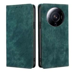 For Xiaomi 12S Ultra RFID Anti-theft Brush Magnetic Leather Phone Case(Green)