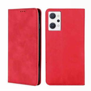 For OPPO Reno7 A JP Version Skin Feel Magnetic Horizontal Flip Leather Phone Case(Red)